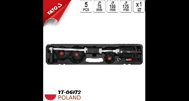 YATO Professionele Pneumatische Slagtrekker met Vacuümnap Set – Lakvrij Uitdeuken (PDR) – 730 mm – Met Vacuūmindicator – 3 Zuignappen (Ø75, 100, 125 mm) & Haak – Inclusief Koffer