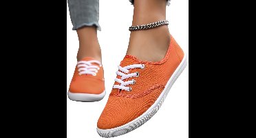 Currero Schoenen Dames - Sneakers - Comfortabel - Slippers - Casual - Volwassenen - Mandarijn 42.5
