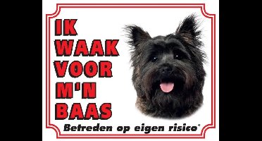Cairn Terrier Waakbord - Ik waak voor mijn baas Bruin