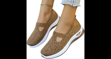 Currero Schoenen Dames - Sneakers - Comfortabel - Slippers - Casual - Volwassenen - Koffie 40