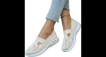 Currero Schoenen Dames - Sneakers - Comfortabel - Slippers - Casual - Volwassenen - Beige 42