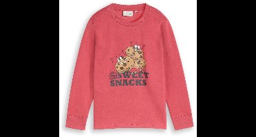 Tom Tailor - Sweatshirt met print - Maat 92/98 - Berry Red
