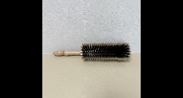 Handstoffer met Zwart/Wit Chinees Haar – Blank Gelakt Hout – Luxe Stofborstel voor Meubels, Tafels en Gevoelige Oppervlakken