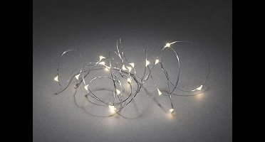 Konstsmide - LED Lichtsnoer metaaldraad 6u timer, op batt - warmwit ID