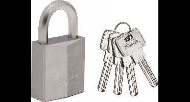 MasterLock hangslot 40 mm zilver met 6-kant beugel 23 mm