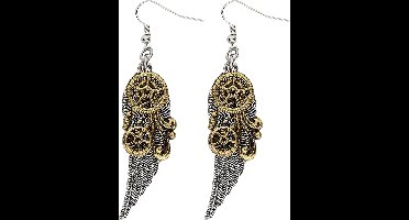 Oorbellen steampunk met vleugels