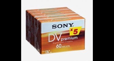 Sony 5DVM60PR 5-pack MiniDV Premium Tape + Reinigingstape DVM12CLD