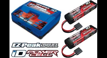 Traxxas 6S Combo Pack ID Duo Charger & 2X 11,1 5000 LiPo accu's