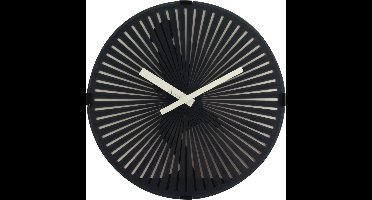 NeXtime - Wandklok - 30 cm - Plastic- Bewegend- Zwart - 'Running Man'
