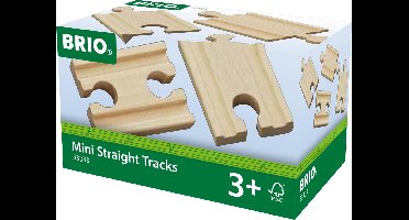 BRIO Korte rechte rails 33333 uitbreiding voor BRIO World - Treinbaan Uitbreiding - 12 onderdelen - Vanaf 3 jaar