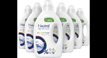 Neutral Vloeibaar Wasmiddel Parfumvrij Kleur - 6 x 20 wasbeurten - Voordeelverpakking