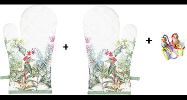 Clayre & Eef 2x Ovenhandschoen Botanisch
