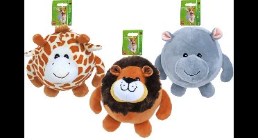 Boon hondenspeelgoed safaribal pluche met piep per stuk, 17 cm