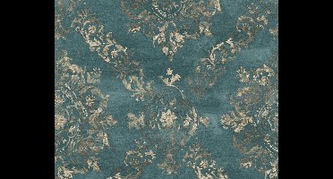 ORNAMENTEN BEHANG | Vintage Stijl - blauwgroen parelbeige - A.S. Création My Home My Spa