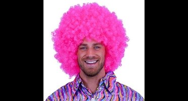Afro pruik roze