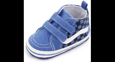 Stoere hoge baby schoenen - Babysneakers van Baby-Slofje - Blauw maat 19 (13 cm)