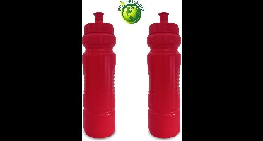 Drinkbus  volwassenen en kinderen 850ml x2 - Waterfles Rood