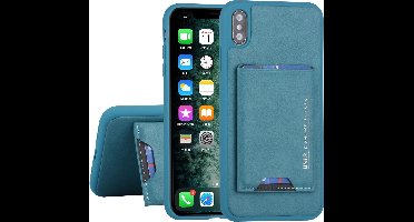 UNIQ Accessory iPhone Xs Max Hard Case Backcover met pasjeshouder - Turqouise