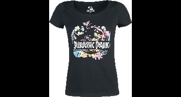 Jurassic Park Tropical Flower Dames T-shirt - zwart - S