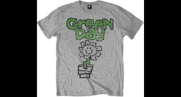 Green Day - Flower Pot Heren T-shirt - XL - Grijs