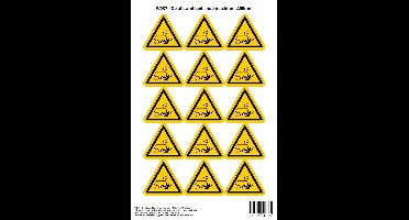 Pictogram sticker W037 - Op afstand bediende machine - Δ50mm - 15 stickers op 1 vel