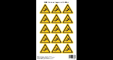 Pictogram sticker W008 - Vallen door hoogteverschil - Δ50mm - 15 stickers op 1 vel