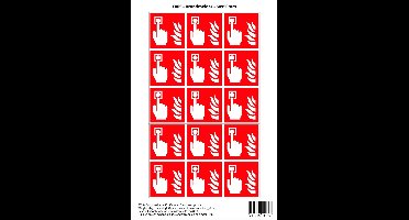 Pictogram sticker F005 - Brandmelder - 50x50mm - 15 stickers op 1 vel