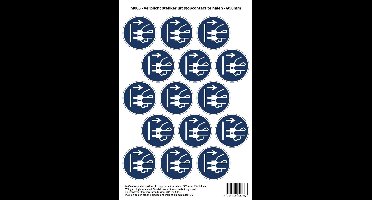 Pictogram sticker M006 - Verplicht stekker uit stopcontact te halen - 50 x 50mm - 15 stickers op 1 vel