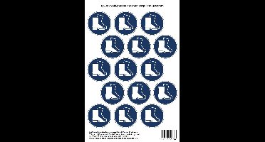 Pictogram sticker M008 - Veiligheidsschoenen verplicht - 50 x 50mm - 15 stickers op een vel