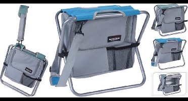 Visstoel - Vouwkruk met Koeltas - blauw