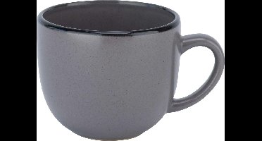 Cosy en Trendy Specle servies - tas grijs met zwarte rand - 24cl - D8,5 x H7,1cm