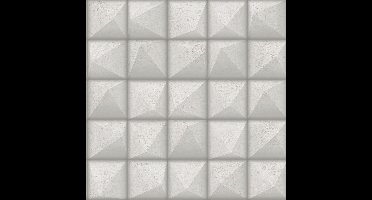 Reflets 3D vierkant grijs beton (vliesbehang, grijs)