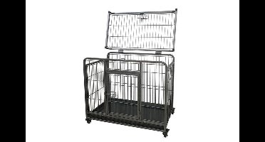 Topmast Heavy Duty Hondenbench Opvouwbaar 93L× 61W × 69H CM + Wielen
