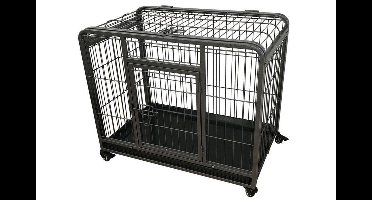Topmast Heavy Duty Hondenbench Opvouwbaar 108L×71W × 78H CM + Wielen