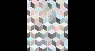 Komar Pure | cubes pastel | art deco | fotobehang op vlies 200x250cm