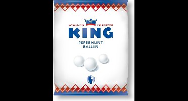 King Pepermuntballen snoep doos - Pepermunt - Verfrisser mint smaak - 12 zakken à 250 g