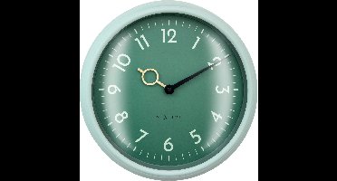 Wandklok 30,5cm - Stil - Zeegroen - ABS - NeXtime 'Golden Hour Wall'