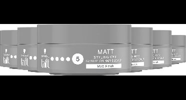 Taft Matt Wax - Haarstyling - Haarwax - Sterke Fixatie - Voordeelverpakking - 6 x 75ml