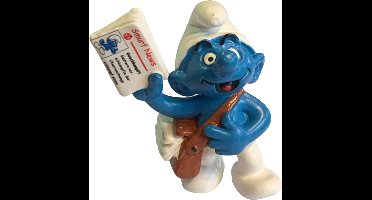 Schleich speelfiguur - smurf als krantenbezorger - De Smurfen - 20458 - 6 cm