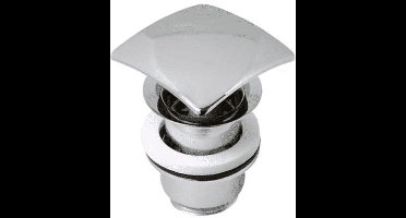 Plieger Design Afvoerplug - Vierkant Met Overloop - 5/4 - Pop Up - Inox