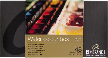 Rembrandt Aquarelverf metalen set | 48 napjes + penseel