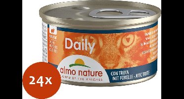 Almo Nature Cat Blik Daily Menu Blokjes 85 g - Kattenvoer - 24 x Forel