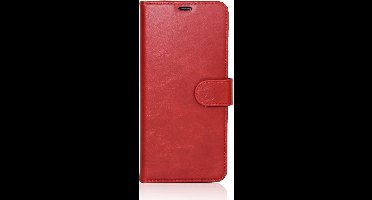 Hoesje Geschikt voor Apple iPhone 14 plus Leren Book Case/Flip Cover met stand functie/ Kaarthouder en magneet sluiting kleur Rood