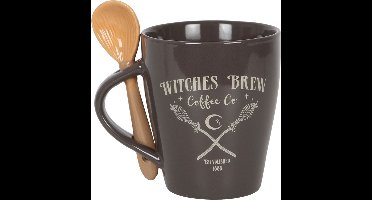 Something Different Mok/beker met lepel set Witches Brew Coffee Co. Zwart