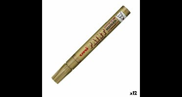 Permanente markeerstift Uni-Ball PX-20 Gouden 2,8 mm (12 Stuks)