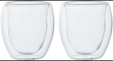 Cosy & Trendy Espressoglazen - 2x - dubbelwanzig - glas - 80 ml - Dubbelwandige glazen voor koffie