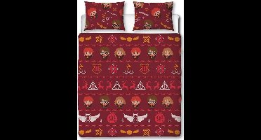 Harry Potter Iconen Dekbedovertrek Rood 200 X 200 Cm
