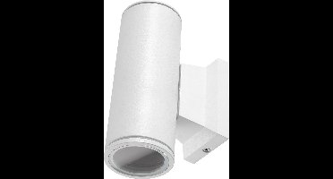 Buitenlamp rond wit - dubbele GU10 lampvoet voor twee spots - waterdicht IP65