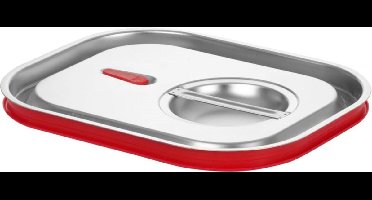 HENDI GN 1/2 deksel met siliconenrand 265 x 325 mm van RVS voor oven