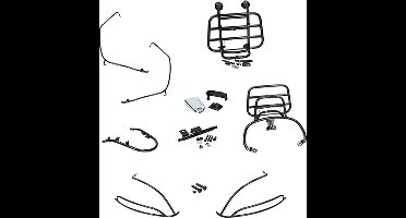 Sierbeugel set compleet + dragers Vespa Primavera Sprint zwart mat 5-delig